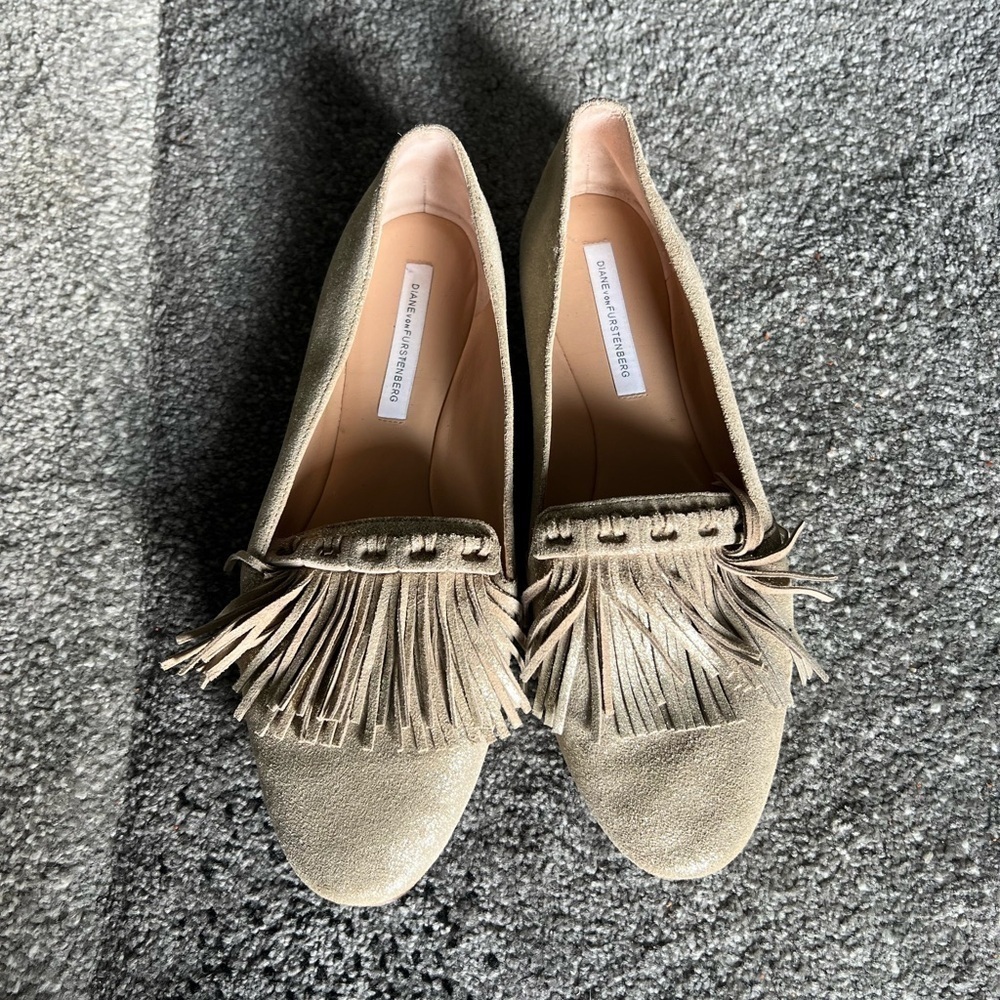 Diane Von Furstenberg Alderny Fringe Sparkle Flats